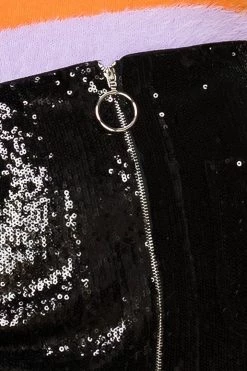 STORETS SALE Meri Black Front Zipper Skirt CLOTHING