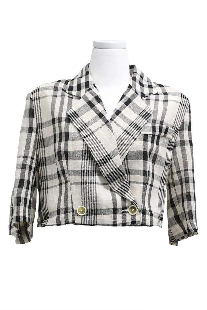 STORETS Kinsley Slash Cut Plaid Blazer
