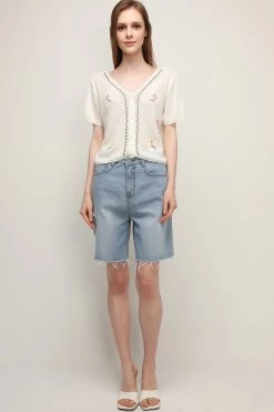 STORETS SALE Piper Cutout Slash Denim Shorts