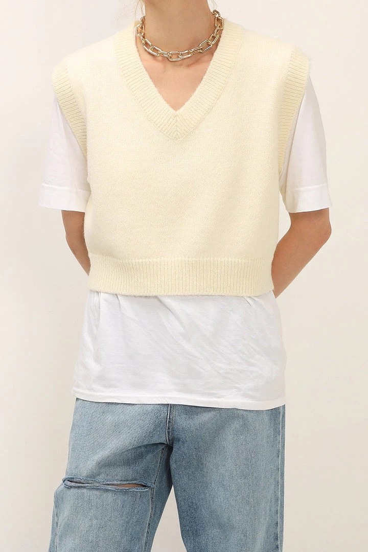 STORETS SALE Diana Cropped Knit Vest CLOTHING