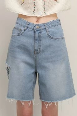 STORETS SALE Piper Cutout Slash Denim Shorts