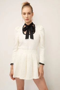 STORETS SALE Eliana Tie Neck Textured Top CLOTHING