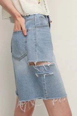 STORETS SALE Piper Cutout Slash Denim Shorts