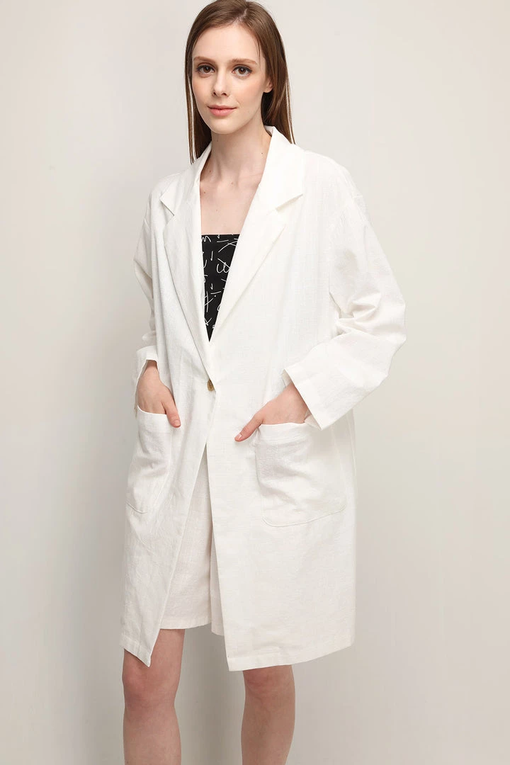 STORETS Eleanor Linen Long Blazer