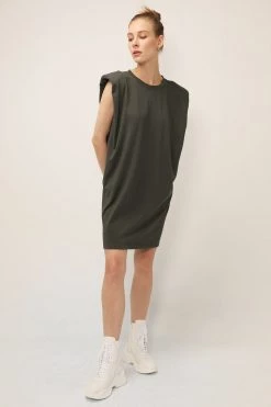 STORETS SALE CLOTHING Kinley Padded Shoulder Muscle Dress