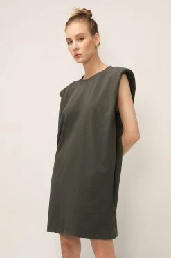 STORETS SALE CLOTHING Kinley Padded Shoulder Muscle Dress