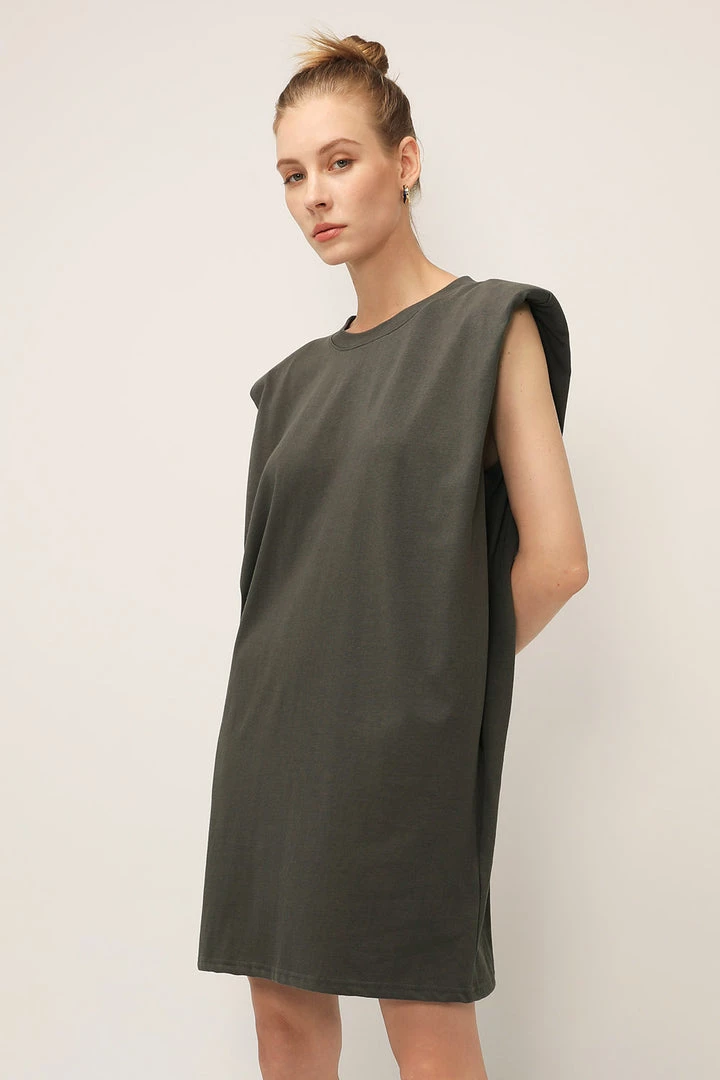 STORETS SALE CLOTHING Kinley Padded Shoulder Muscle Dress
