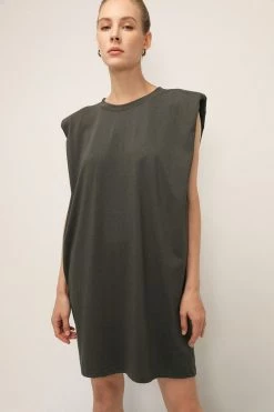 STORETS SALE CLOTHING Kinley Padded Shoulder Muscle Dress