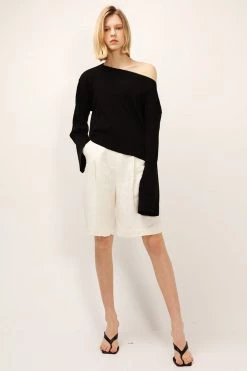 STORETS Vera Boat Neck Ribbed Knit Top