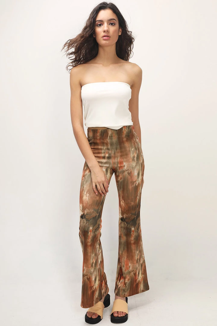 STORETS Gwendolyn Printed Bootcut Pants CLOTHING