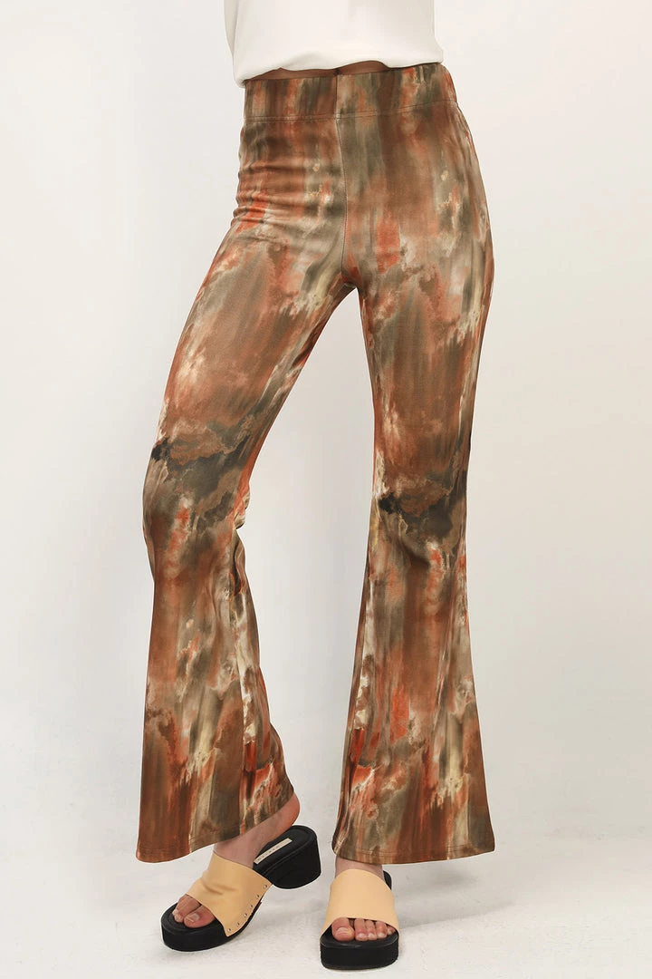 STORETS Gwendolyn Printed Bootcut Pants CLOTHING