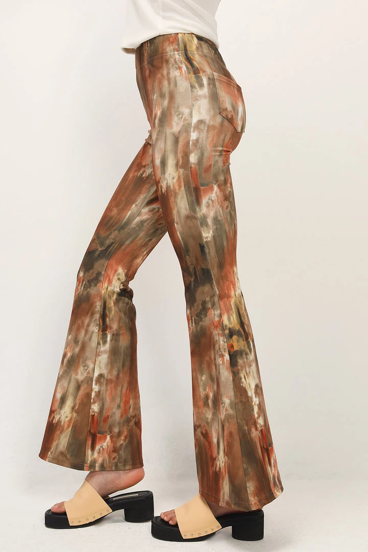 STORETS Gwendolyn Printed Bootcut Pants CLOTHING