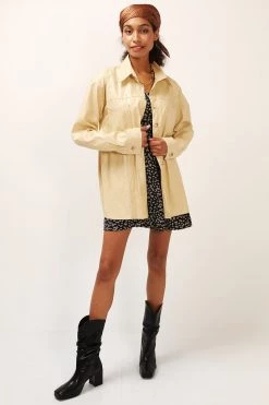 STORETS SALE Ava Crinkled Pleather Shirt Jacket CLOTHING