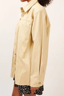 STORETS SALE Ava Crinkled Pleather Shirt Jacket CLOTHING