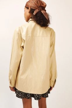 STORETS SALE Ava Crinkled Pleather Shirt Jacket CLOTHING