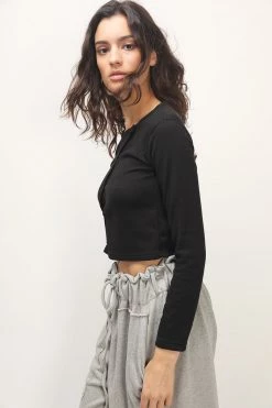 STORETS Tatum Asymmetric Ribbed Cardigan