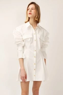 STORETS CLOTHING Amelia Pintuck Shirt Dress