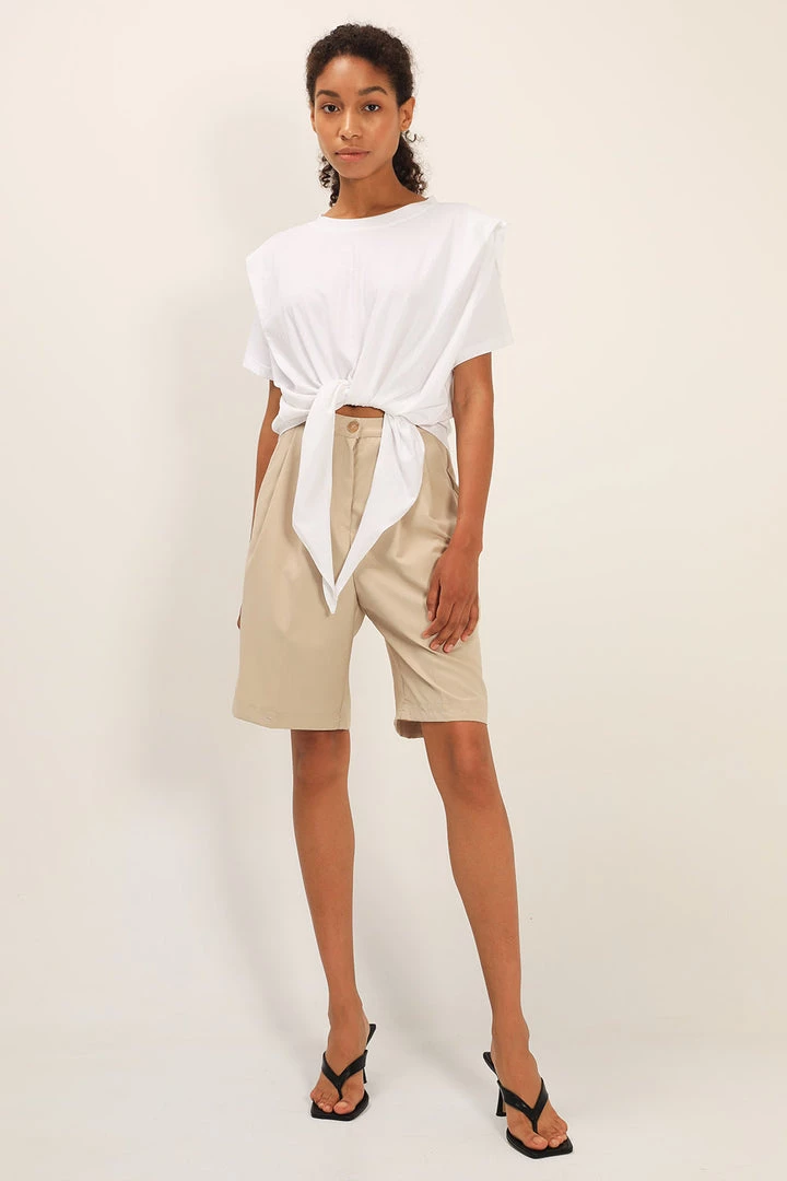 STORETS Emily Structured Tie Waist T-Shirt