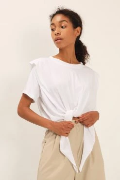 STORETS Emily Structured Tie Waist T-Shirt