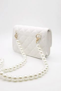 STORETS Regie Pearl Chain Quilted Flap Bag