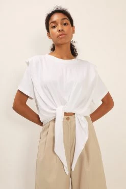 STORETS Emily Structured Tie Waist T-Shirt