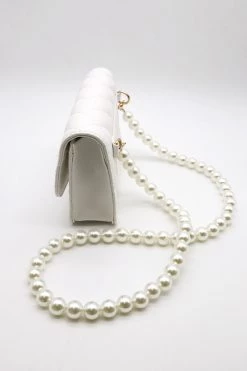 STORETS Regie Pearl Chain Quilted Flap Bag