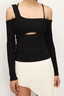 STORETS CLOTHING Veda Cutout Ribbed Open Top