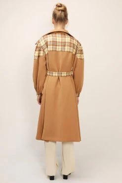 STORETS SALE Sydney Plaid Block Coat W/Belt