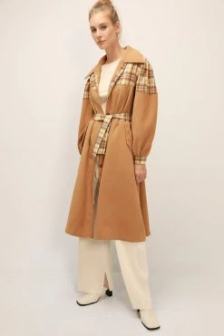 STORETS SALE Sydney Plaid Block Coat W/Belt