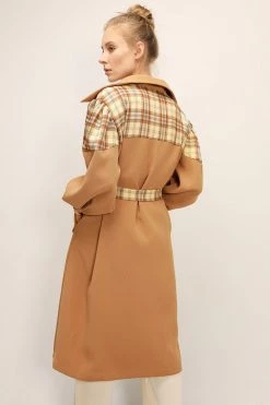 STORETS SALE Sydney Plaid Block Coat W/Belt