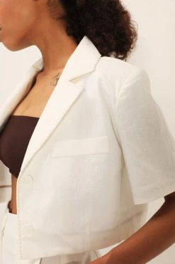 STORETS Tinsley Contrast Stitch Crop Jacket CLOTHING