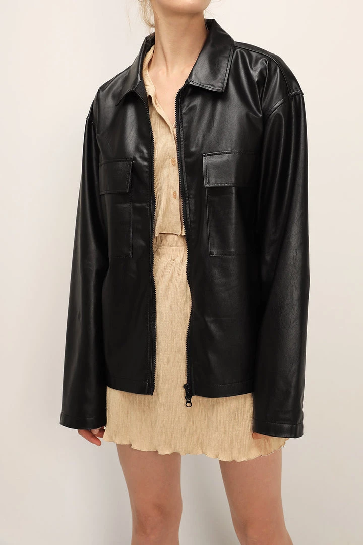 STORETS SALE CLOTHING Aspen Oversized Pleather Jacket