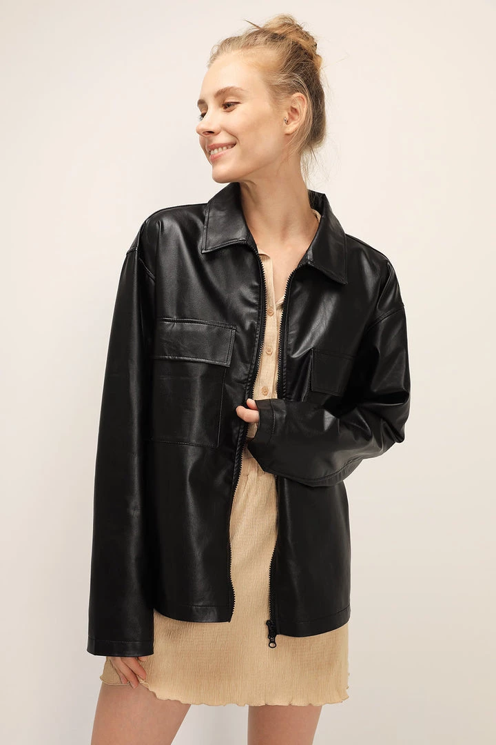 STORETS SALE CLOTHING Aspen Oversized Pleather Jacket
