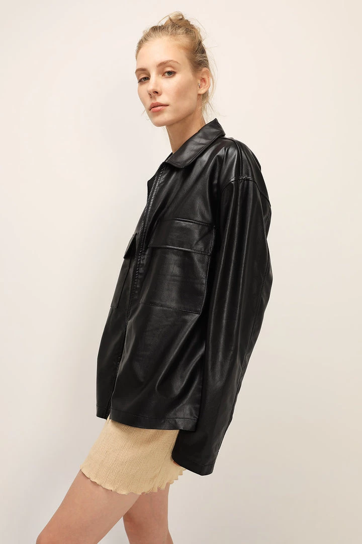 STORETS SALE CLOTHING Aspen Oversized Pleather Jacket