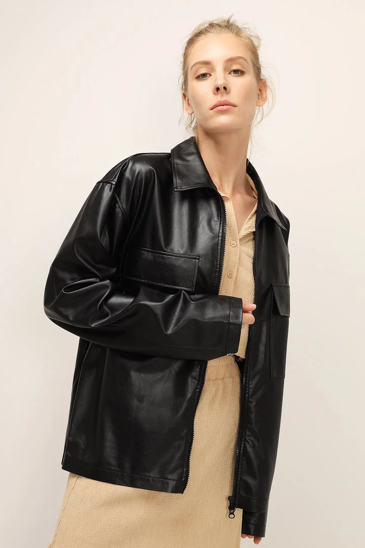 STORETS SALE CLOTHING Aspen Oversized Pleather Jacket