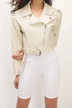 STORETS Gracelyn Cropped Biker Jacket CLOTHING