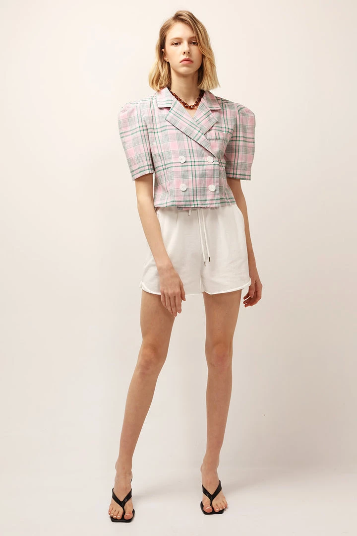 STORETS CLOTHING Olivia Plaid Cropped Jacket