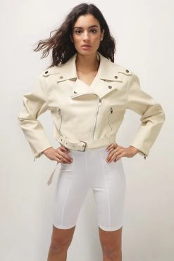 STORETS Gracelyn Cropped Biker Jacket CLOTHING