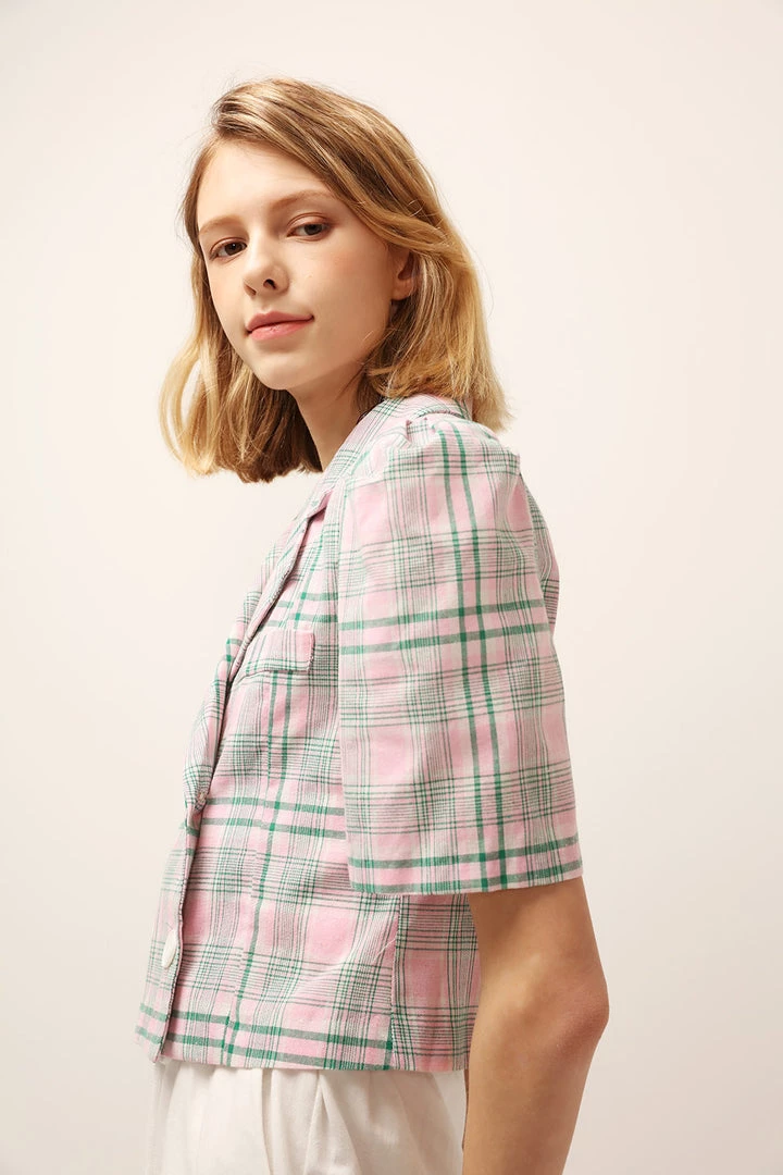 STORETS CLOTHING Olivia Plaid Cropped Jacket
