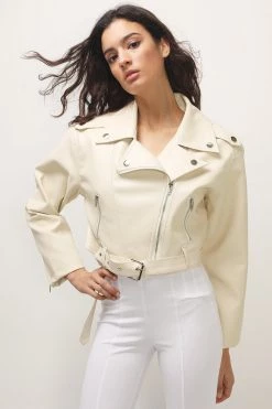 STORETS Gracelyn Cropped Biker Jacket CLOTHING