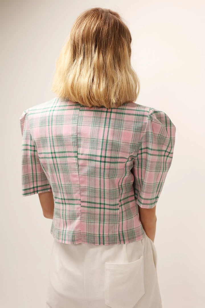 STORETS CLOTHING Olivia Plaid Cropped Jacket