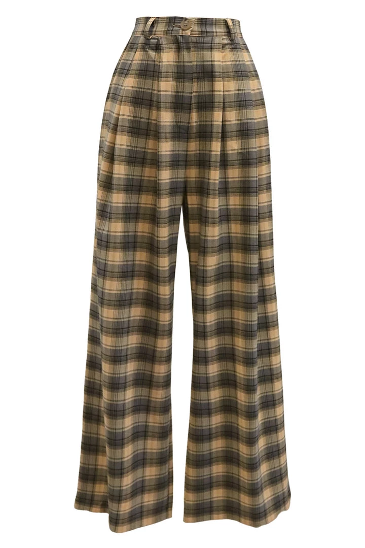 STORETS CLOTHING Keira Plaid Wide Pants