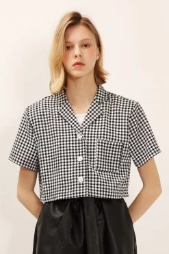 STORETS Mia Houndstooth Cropped Jacket