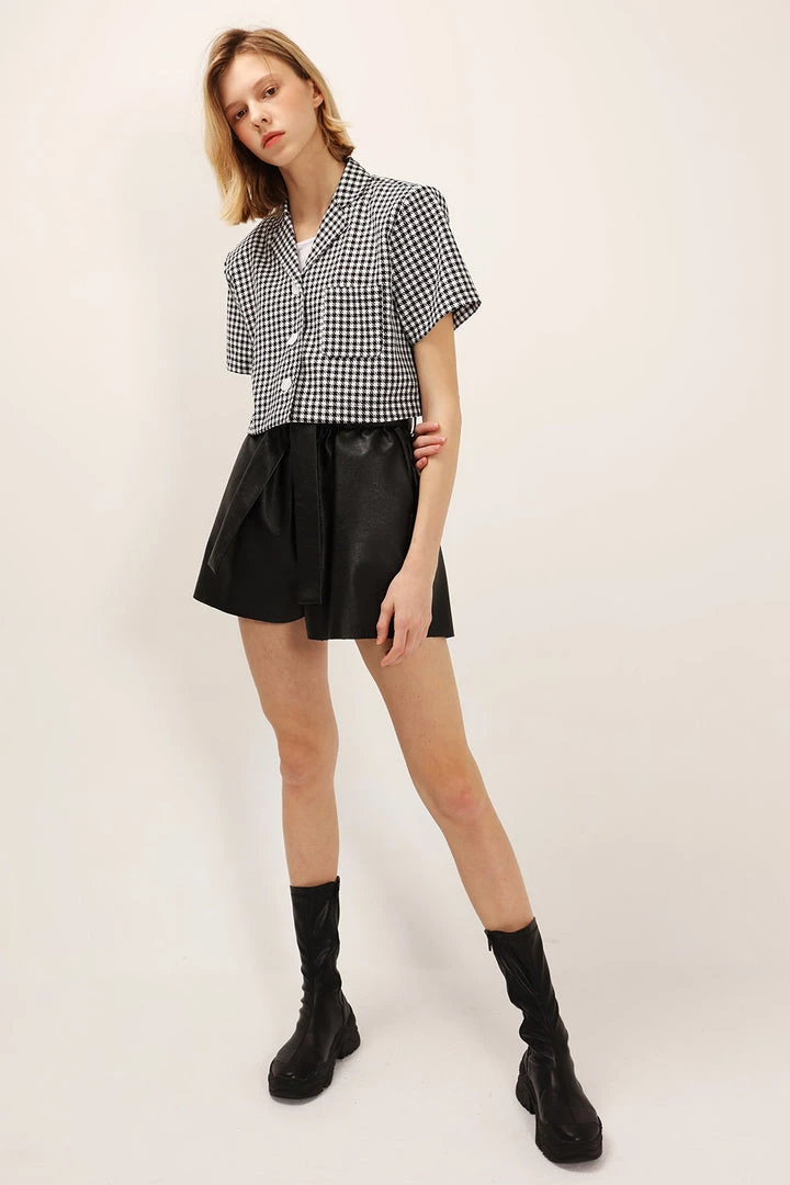 STORETS Mia Houndstooth Cropped Jacket