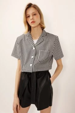 STORETS Mia Houndstooth Cropped Jacket