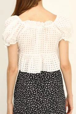 STORETS Lucia Seersucker Blouse CLOTHING