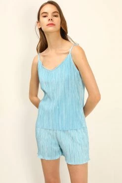 STORETS CLOTHING Jade Plisse Strap Top