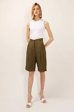 STORETS CLOTHING Veronica Pintuck Bermuda Shorts