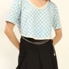 STORETS Pam Piping T-shirt In Checkerboard CLOTHING