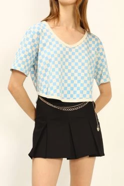 STORETS CLOTHING Pam Piping T-shirt In Checkerboard